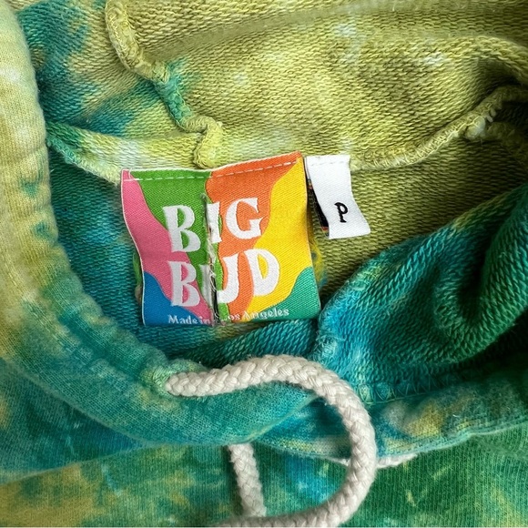 Big Bud Press Green & Blue Tie-dye Sweatshirt Hoodie Size P/XXXS - Picture 5 of 5